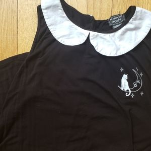 Sleeveless Lunar Cat Peter Pan Collar Top